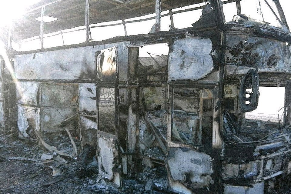 В Казахстане сгорел автобус, погибли более 50 человек. Фото: КС МВД Казахстана