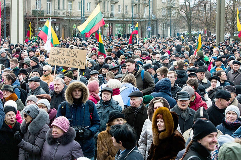 У литовского Сейма на митинг собрались пять тысяч человек. Фото: с сайта zmones.lt