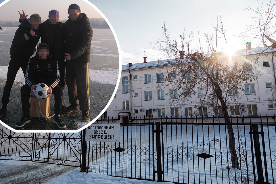 Здание того самого интерната в Лазурном. На маленьком фото - подозреваемый в растлении и воспитанники школы-интерната.