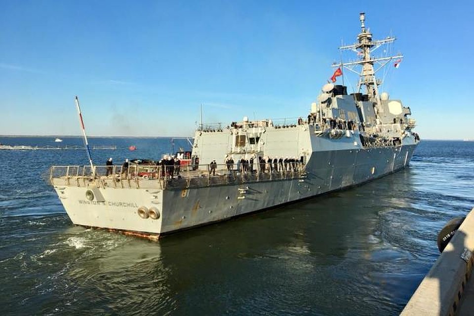 Эсминец военно-морских сил США «Уинстон Черчилль». Фото: Twitter@USFleetForces