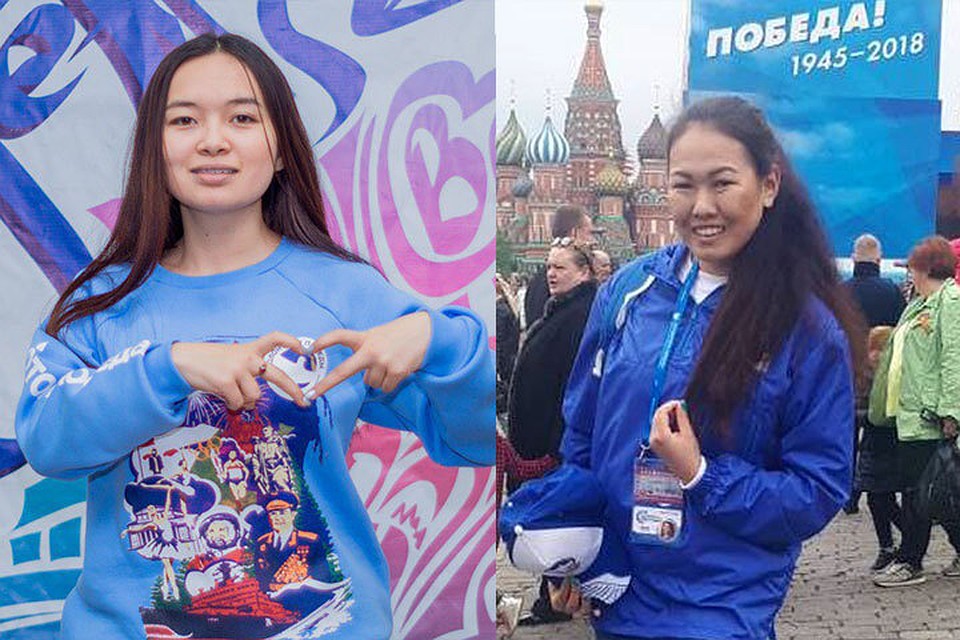 Сибирячки Наталья Софронова (слева) и Елена Бороева побывали на репетиции Парада Победы 2018 в Москве