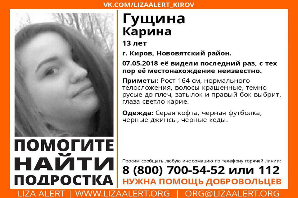Девочку не могут найти второй день. Фото: vk.com/lizaalert_kirov