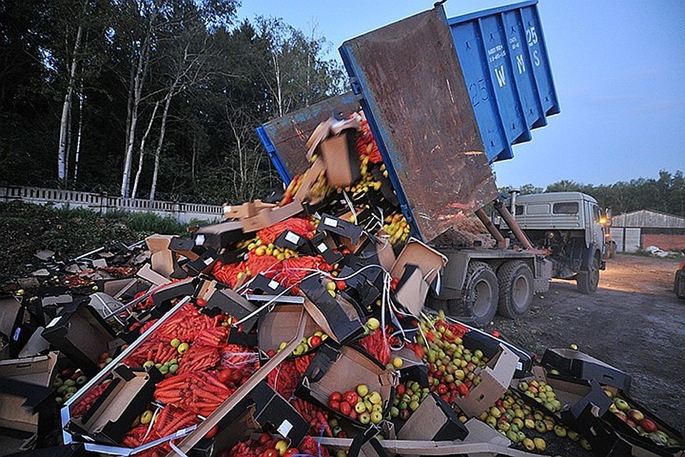 Уничтожение санкционных продуктов