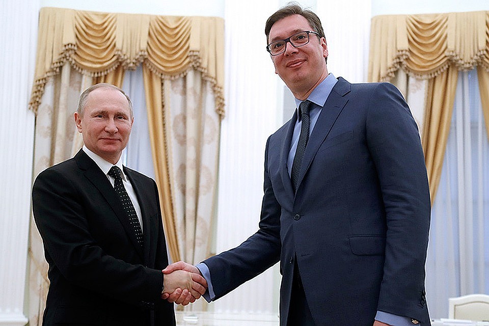 Президент РФ Владимир Путин и премьер-министр Сербии Александар Вучич во время встречи в Кремле. ФОТО Михаил Метцель/ТАСС