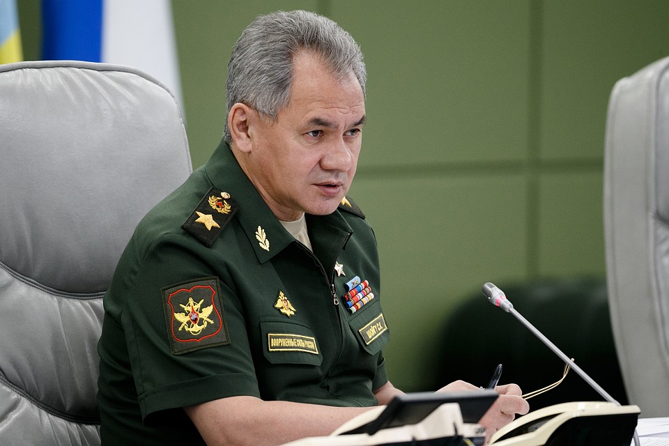 Глава ведомства Сергей Шойгу на селекторном совещании в Минобороны 29 июня 2018 г.