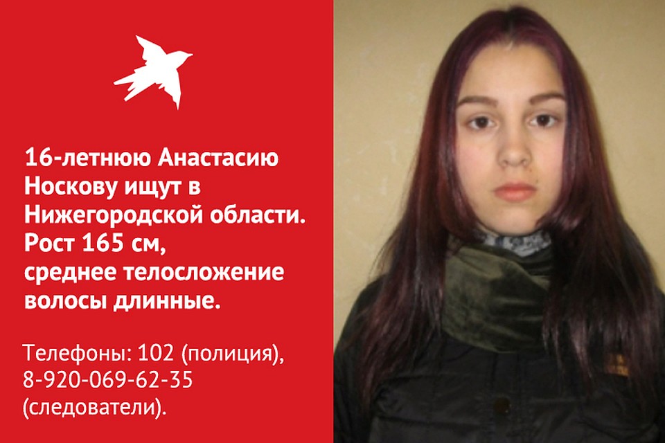 16-летнюю Анастасию Носкову ищут в Нижегородской области