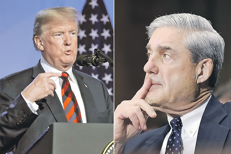 Президент Трамп (слева) и спецпрокурор Мюллер уже который месяц грозят друг другу административным пальчиком. А в итоге странной интриги угрозы оказываются обращенными в адрес России.