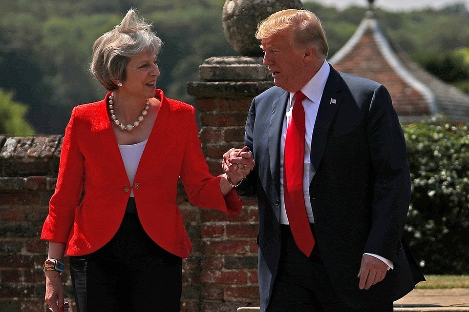 Премьер-министр Великобритании Тереза Мэй и президент США Дональд Трамп