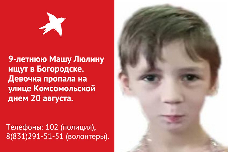 Пропавшую 9-летнюю Машу Люлину ищут в Нижегородской области