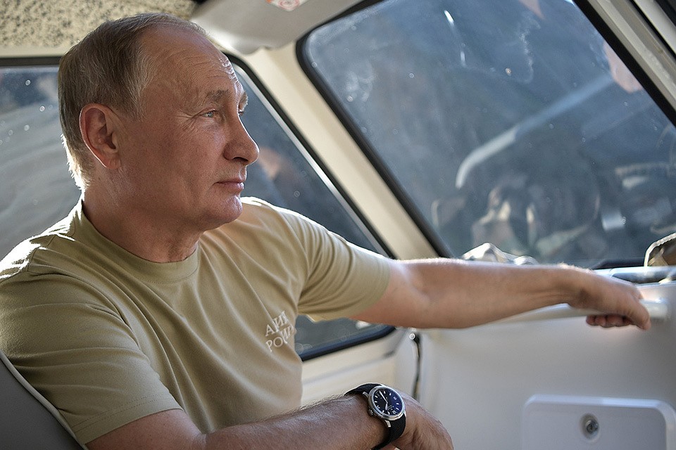 Президент Путин на отдыхе в республике Тыва, август 2018 г.