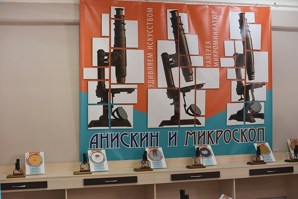 На выставке сейчас представлено около 30 работ микроминиатюриста. Фото: предоставлено Владимиром Анискиным