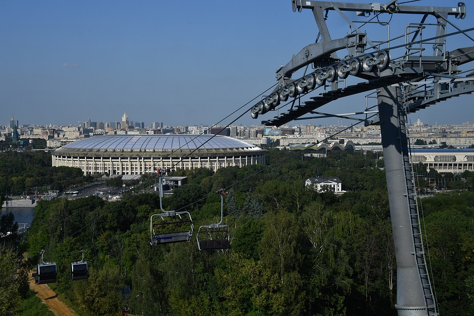Первая канатная дорога в Москве расположена в Лужниках
