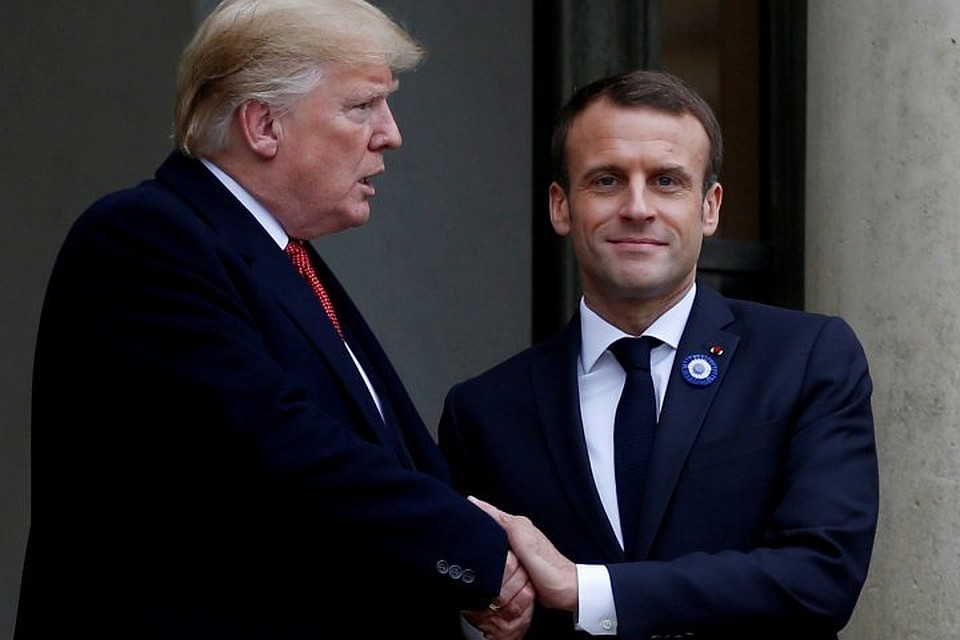 Президенты США и Франции на встрече в Париже