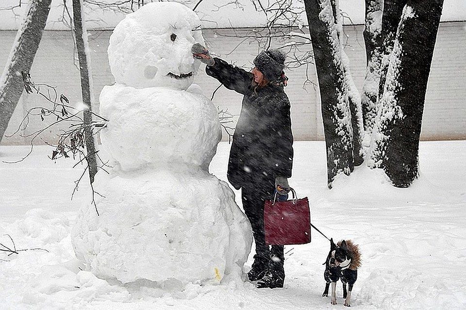 Сегодня в городе потеплеет и пойдет снег.
