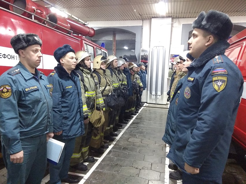 Смена караула в пожарной части