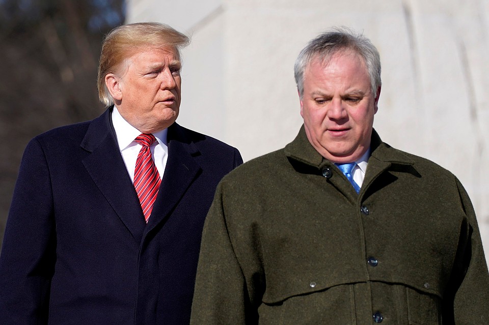Президент США Дональд Трамп и и.о. главы МВД США Дэвид Бернхардт