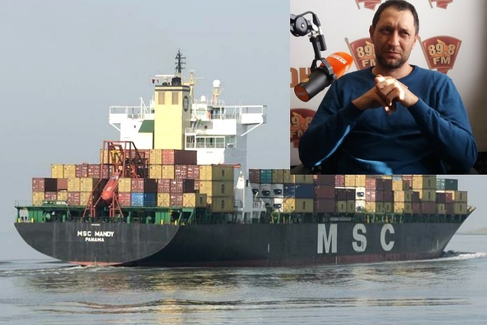 Фиттер с MSC Mandy Роман Иванов из Таганрога провел в плену у пиратов 25 суток. Коллаж: marinetraffic.com / Stefan Lemmens / Александр Степанов