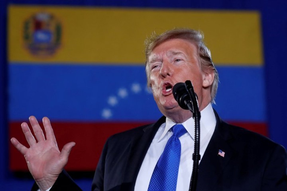 Президент США Дональд Трамп выступает в Международном университете штата Флорида в Майами
