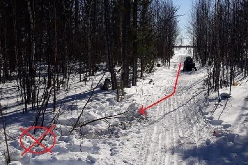 В Пуровском районе в ДТП пострадал снегоходчик Фото: Госавтоинспекция Ямала