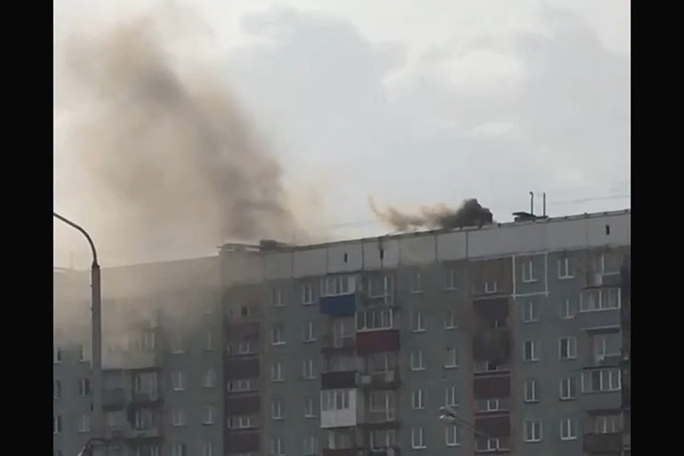 В Новокузнецке загорелась 10-этажка Фото: "ВКонтакте"