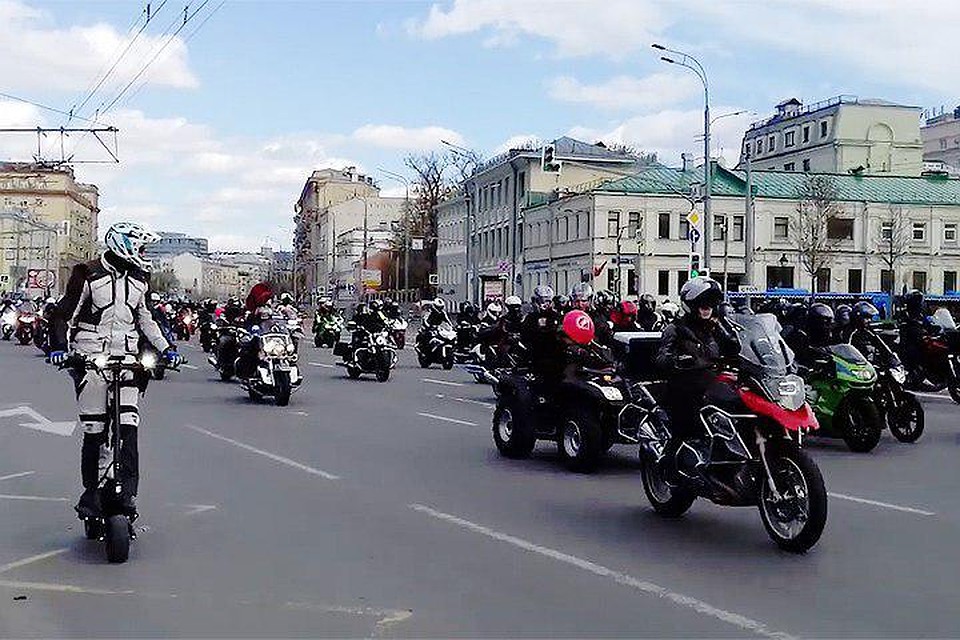 Мотопарад завершился в Москвы. Фото: скрин с видео