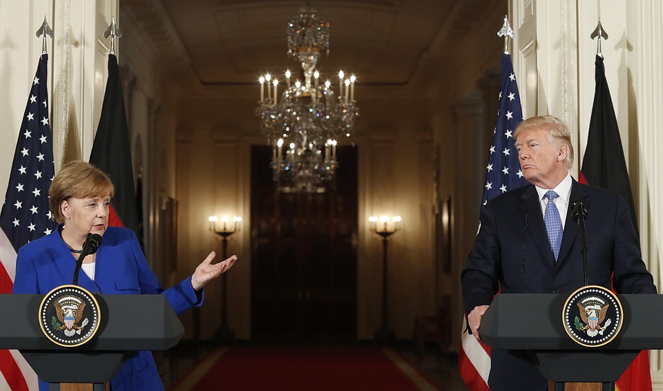 Канцлер ФРГ Ангела Меркель и президент США Дональд Трамп