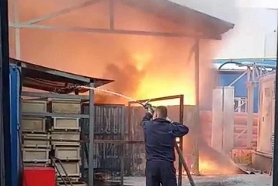 До приезда пожарных сотрудники завода пытались потушить пламя самостоятельно