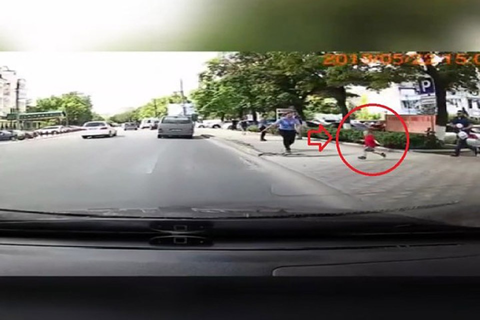 К счастью, водитель ехал медленно и успел вовремя затормозить
