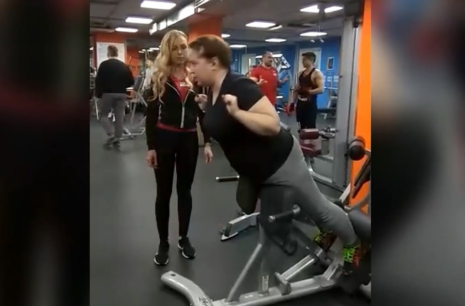 Наташа на тренировке