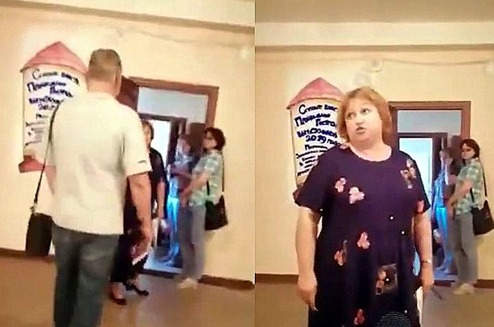Родители уговаривают директора (справа) взять детей в 10 класс. Фото: Инцидент Новосибирск\https://vk.com/incident_nsk