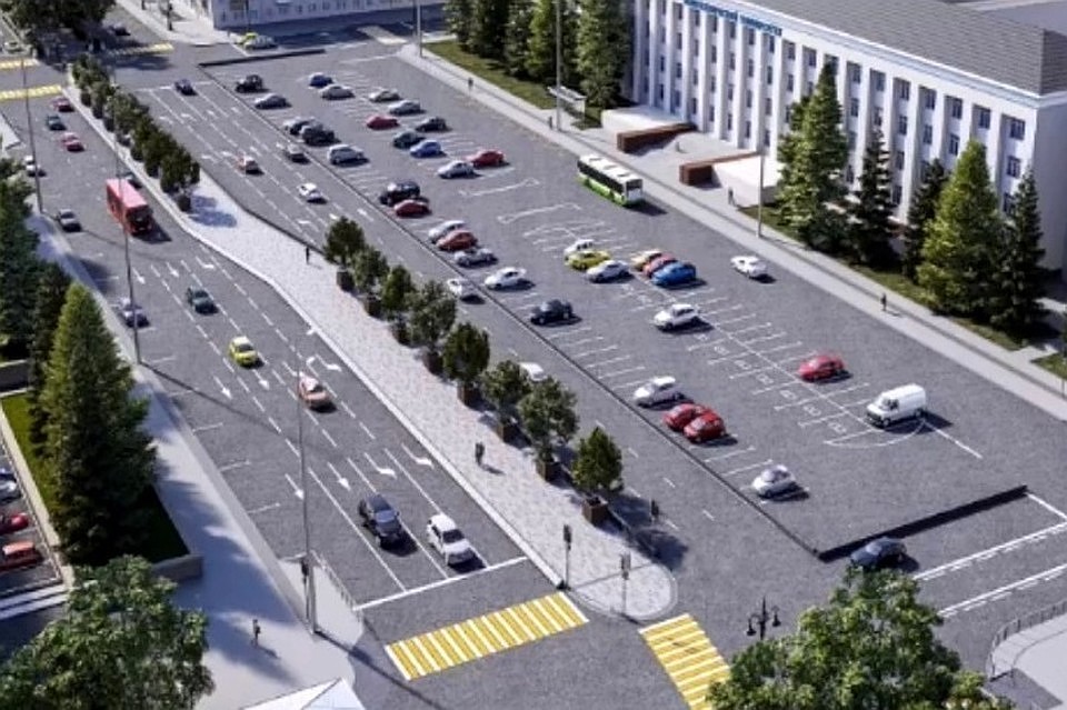 На Октябрьской площади будет создана пешеходная аллея.