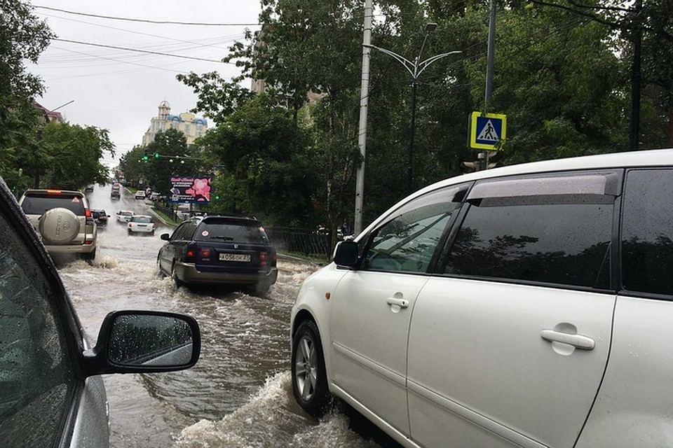 Хабаровск поплыл под первым же сильным дожем