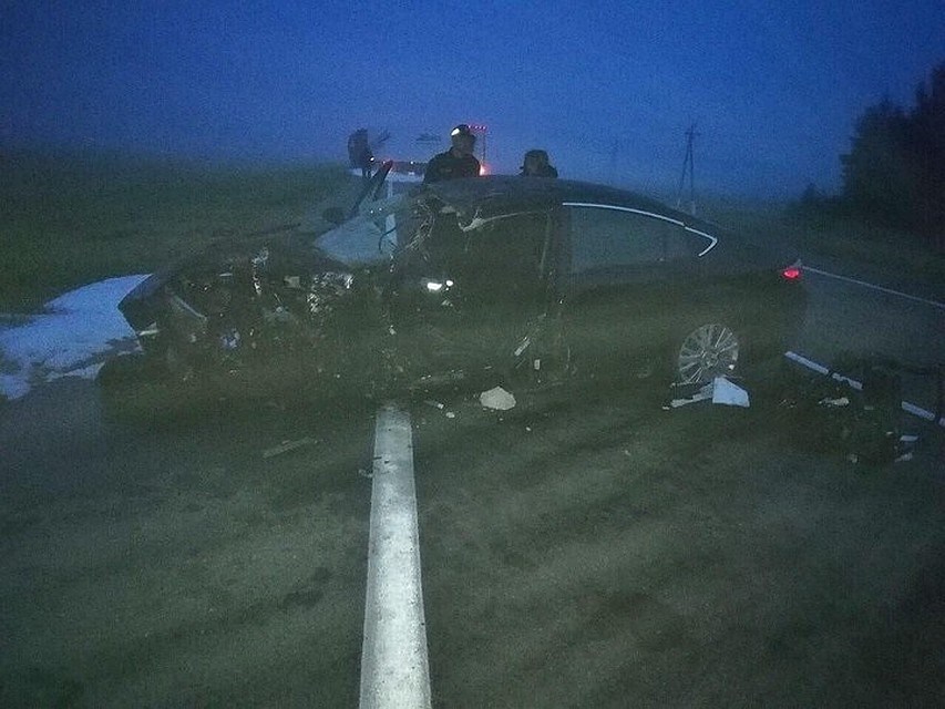 В Шумилинском районе «Мазда» выехала на встречку и протаранила фуру. Фото: пресс-служба СК.