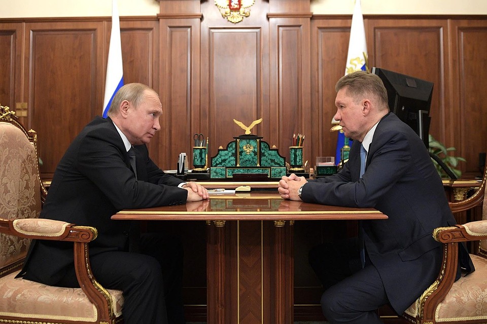 Владимир Путин и Алексей Миллер. Фото: пресс-служба Кремля