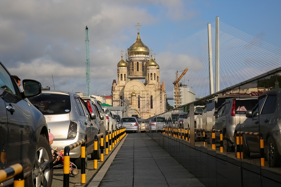 Место нападения в центре Владивостока