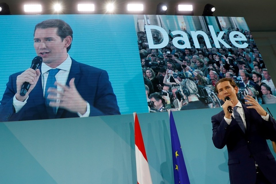 Лидер Австрийской народной партии Себастьян Курц поблагодарил сограждан за поддержку