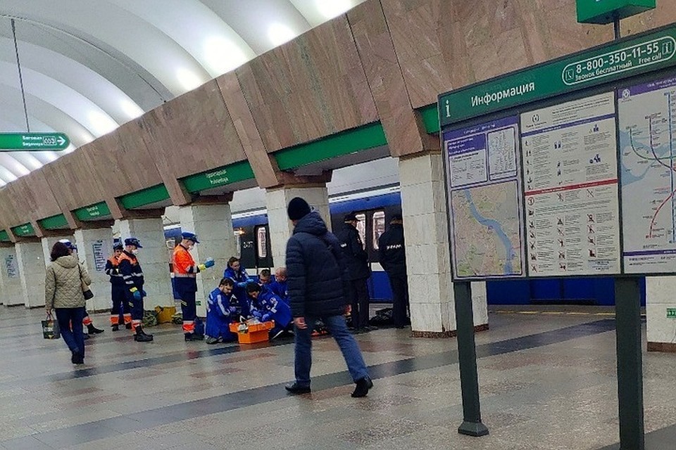 На "Пролетарской" на рельсы упал человек. Фото: vk.com/spb_today