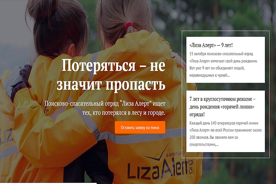 Фото: сайт поискового отряда "Лиза Алерт"