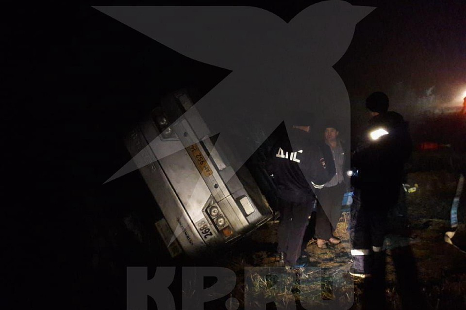Под Волгоградом перевернулся рейсовый автобус, пострадали пять человек
