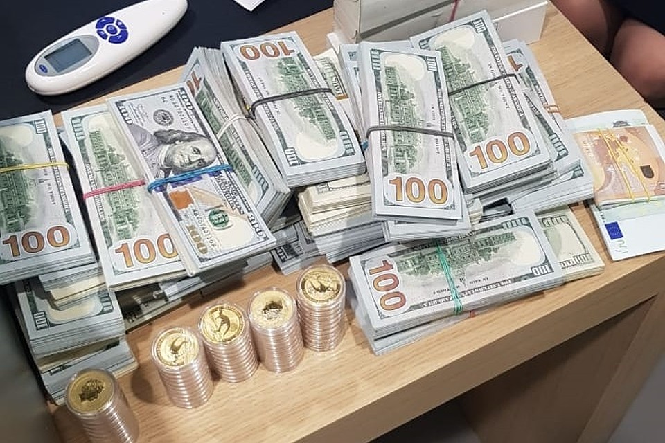 У лжеброкеров изъяли почти полтора миллиона долларов, а также золотые монеты и слитки. Фото: ГУ МВД по СПб и ЛО