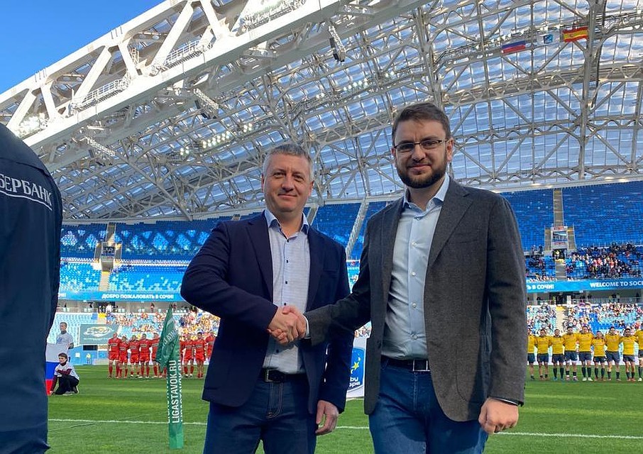 Денис Волков (слева) побывал на игре сборной по регби