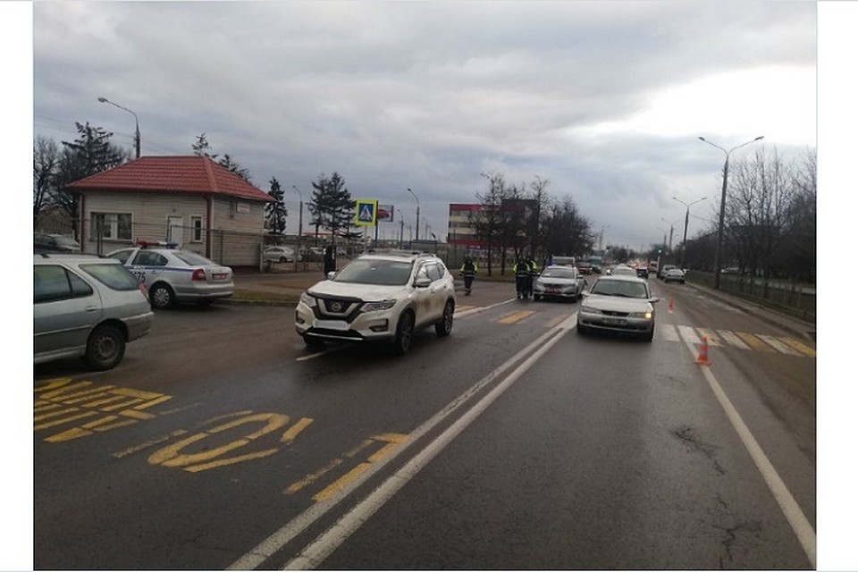 Водитель наехал на человека на пешеходном переходе. Фото: ГАИ Минск.