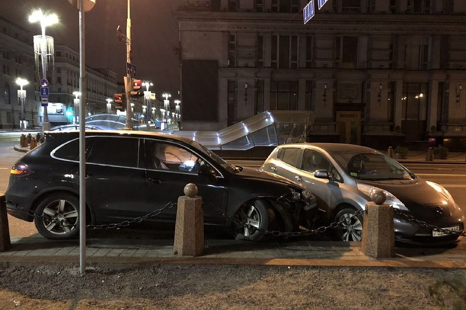 ДТП с тремя авто произошло утром в центре Минска. Фото: ГАИ
