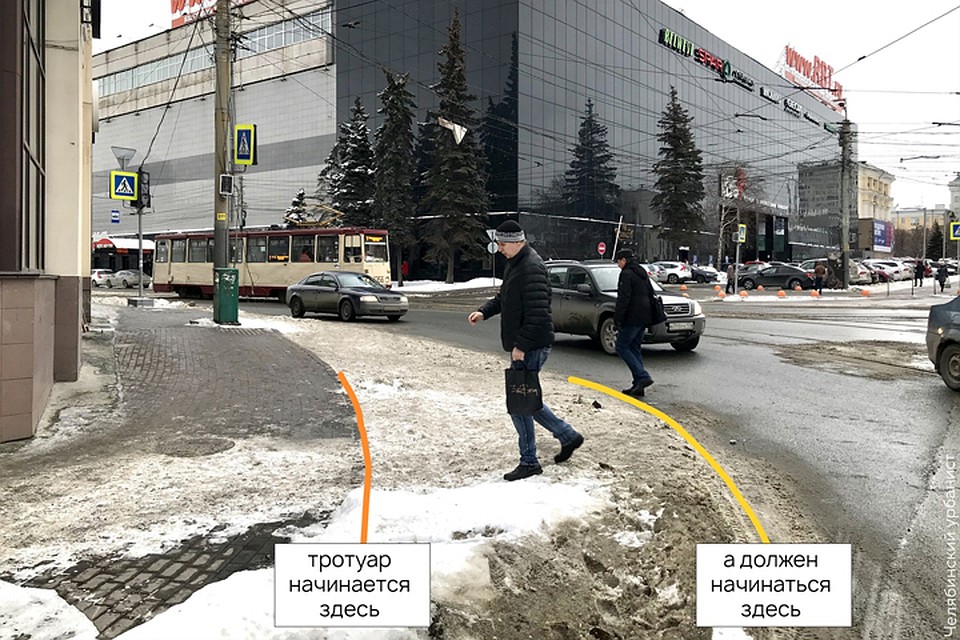Снег на дорогах явно показывает, какие участки не используются автомобилями. Фото: vk.com/chelurban