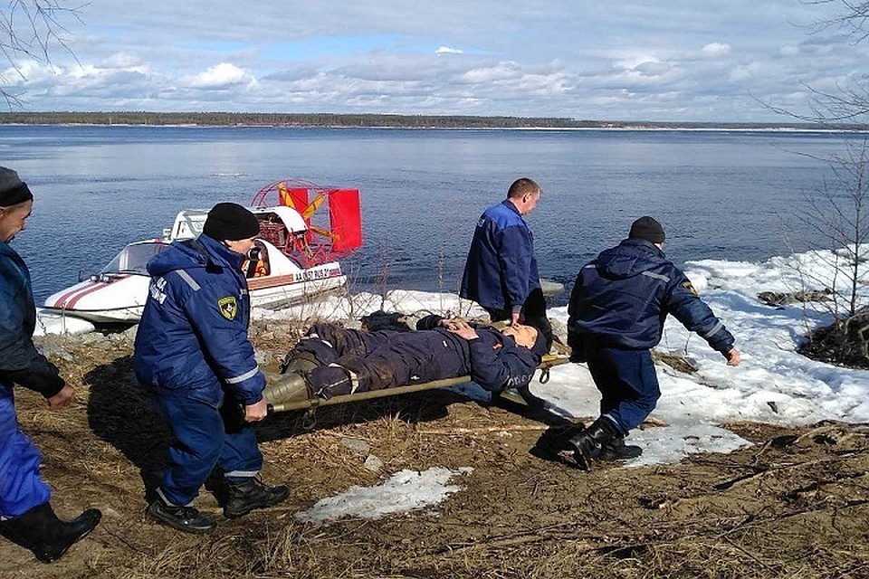 Во время эвакуации пострадавшего