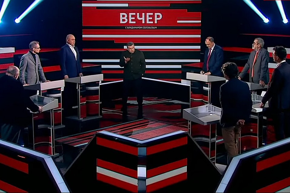 Сергей Цивилев стал гостем вечернего шоу Владимира Соловьева. ФОТО: кадр передачи "Вечер с Владимиром Соловьевым" телеканала Россия.