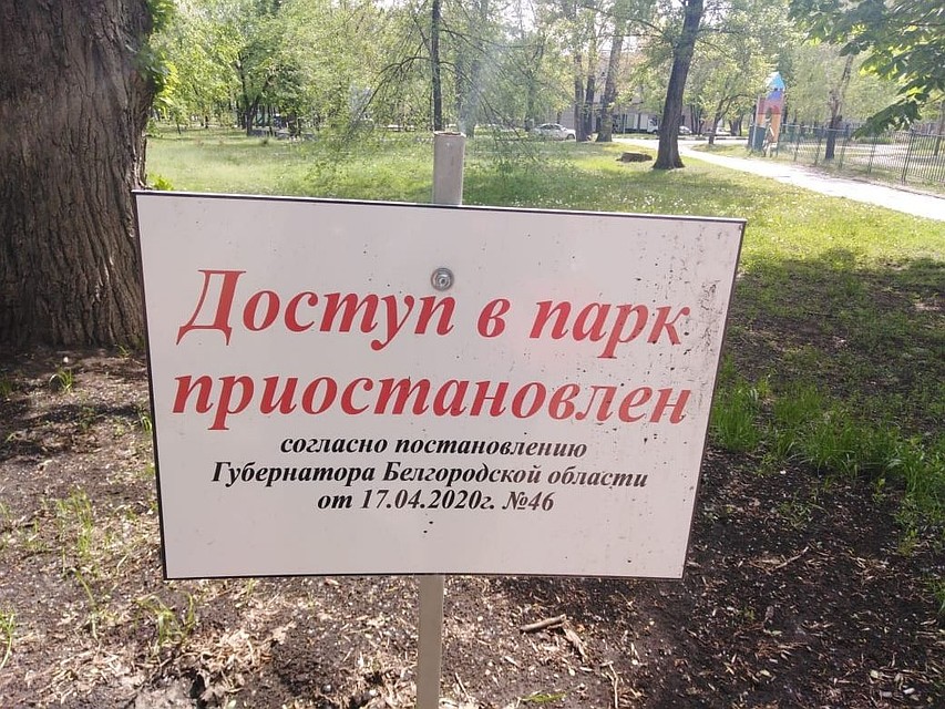 Пока вход в Центральный парк Белгорода запрещен.