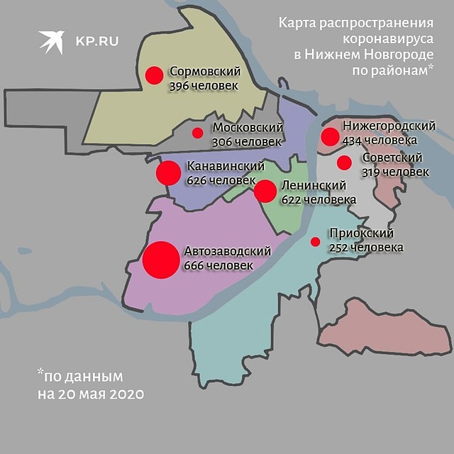 Коронавирус в Нижнем Новгороде по районам