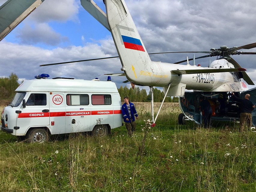 Вертолеты санавиации четыре раза вылетали в районы Тверской области Фото: областной минздрав