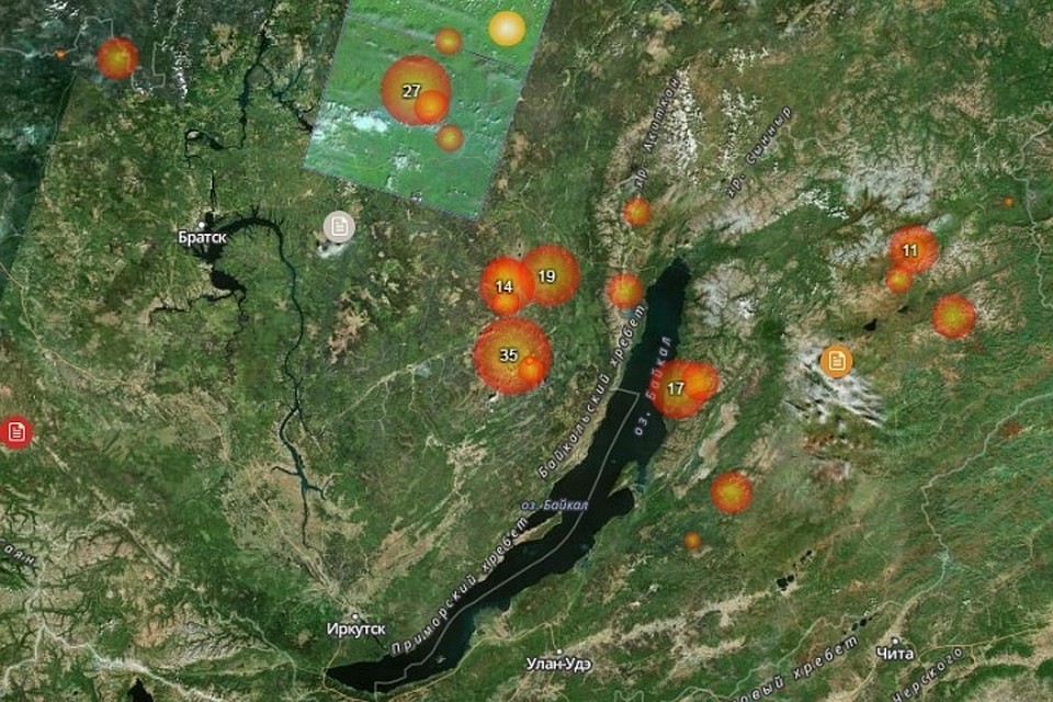 Лесные пожары в Иркутской области на 26 июня полыхает 15 тысяч